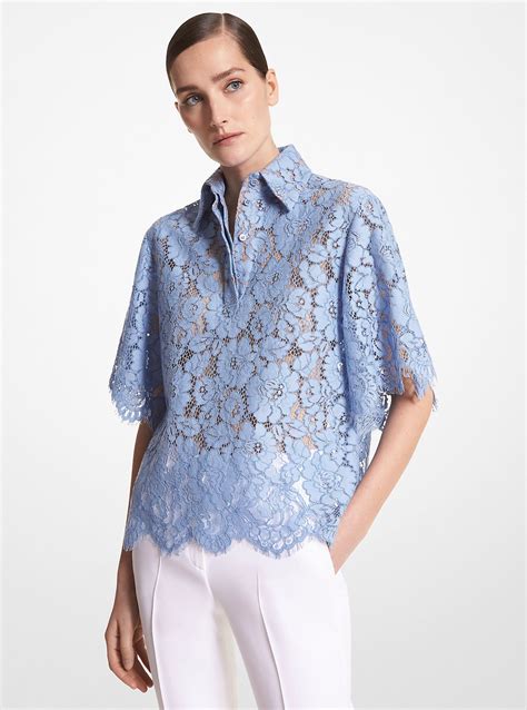 michael kors floral 3d shirt|Cotton Blend Floral Lace Shirt .